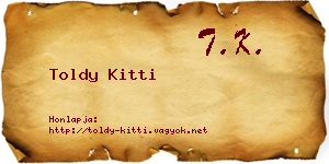 Toldy Kitti névjegykártya